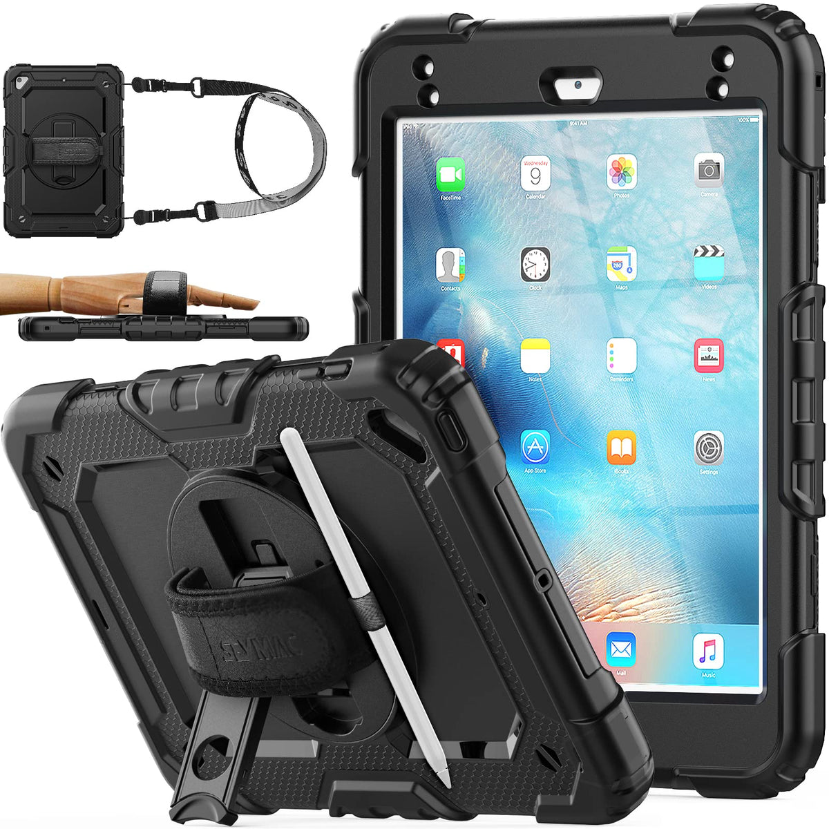 Full-Body iPad Case with Rotating Stand Protection