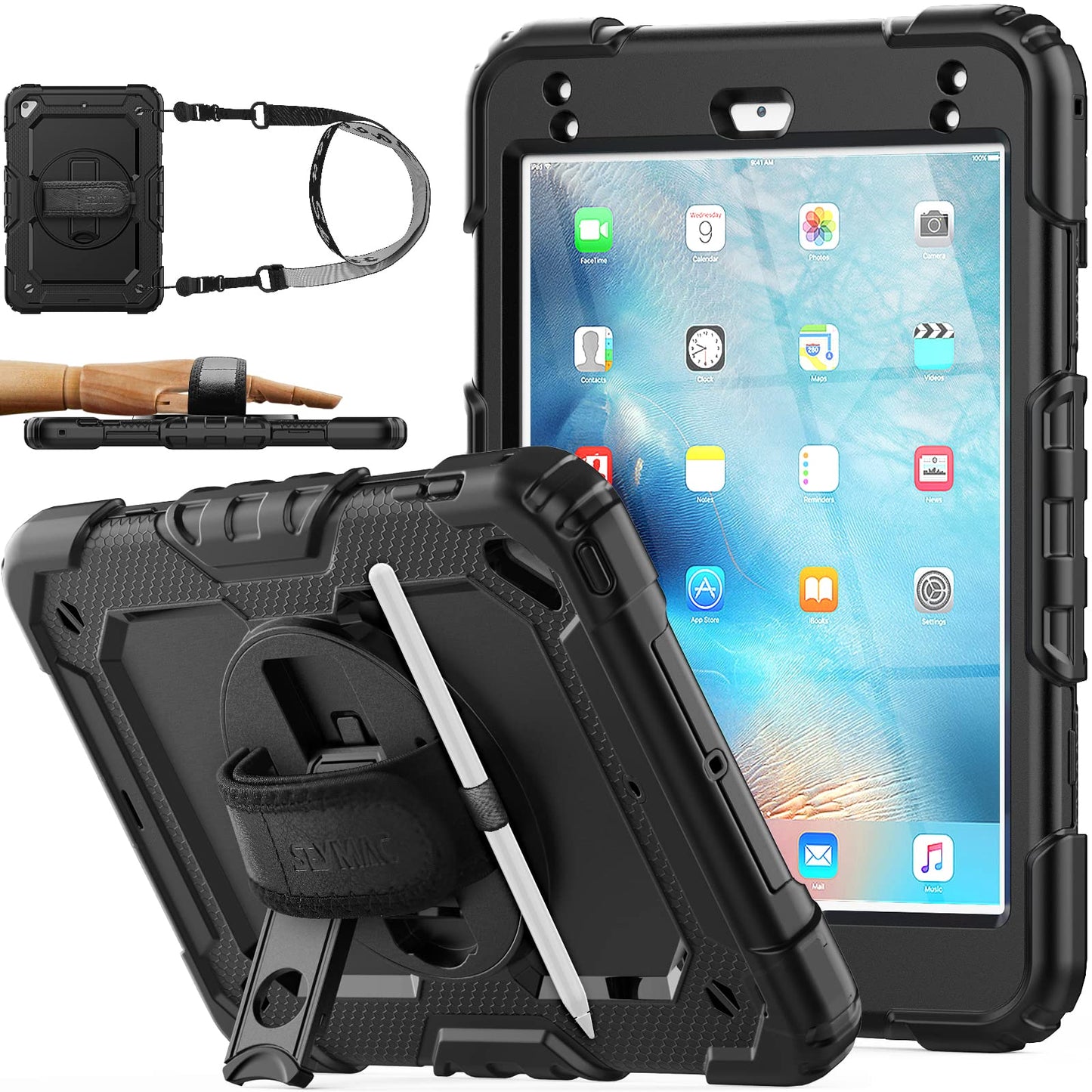 Full-Body iPad Case with Rotating Stand Protection