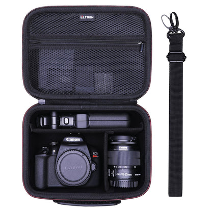 L LTGEM Camera Case Compatible with Canon EOS Rebel T7/R50/R6 Mark II/R100/R50 V/T6/R8/R10/R5 Mark II/RP/R7/5D Mark IV/SL3/R5/T100 DSLR SLR Camera, Len and Tripod with 4 Dividers and Shoulder Strap